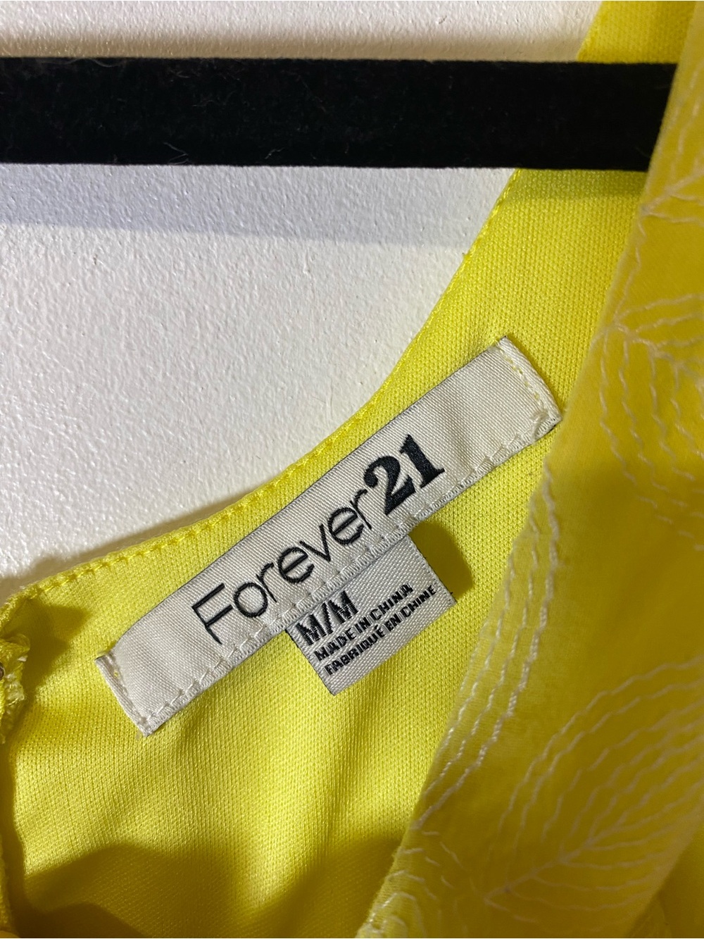 Forever 21 Yellow Floral Embroidered Sundress Cottagecore Lemoncore M Preppy - Picture 10 of 12
